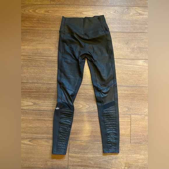 Alo Yoga High Waist Leather Moto Leggings - Picture 7 of 11